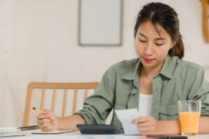 Business Asian Women Records Income Expenses Home 7861 1769