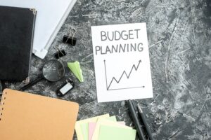 Top View Budget Planning Note With Pens Gray Surface Job Copybook School Student Business Work College Money Budget 179666 19724